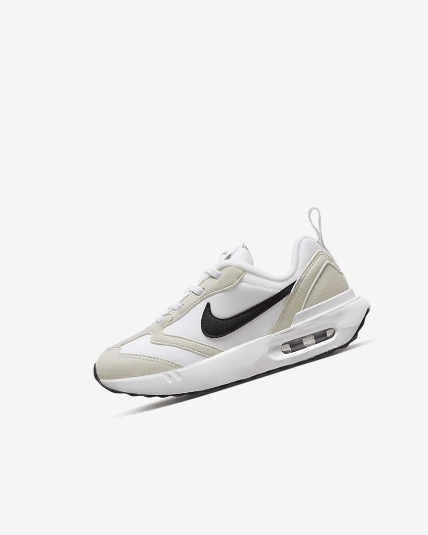 White / Light Beige / Black Nike Air Max Dawn Boys\' Sneakers | CA_5040