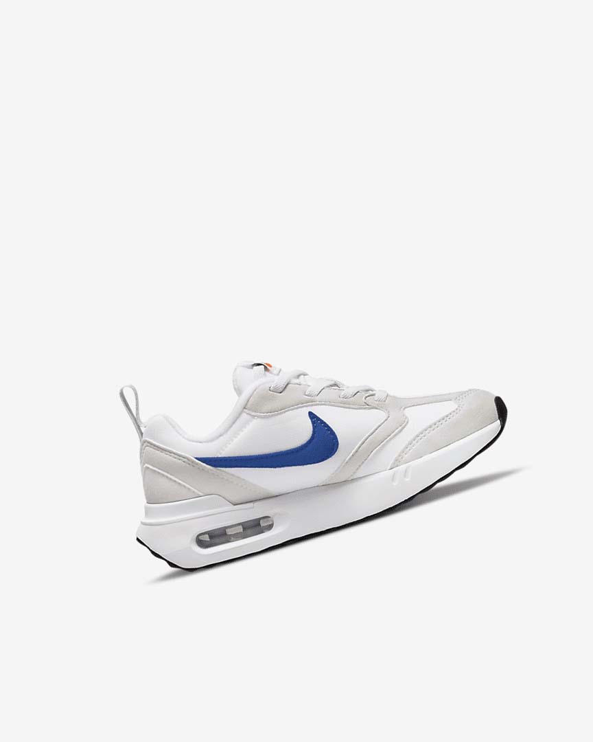 White / Light Beige / Black / Royal Nike Air Max Dawn Boys' Sneakers | CA_3236