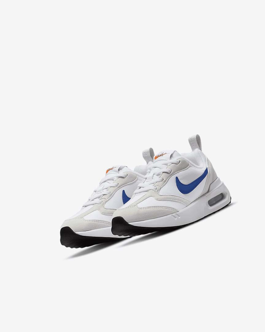 White / Light Beige / Black / Royal Nike Air Max Dawn Boys' Sneakers | CA_3236