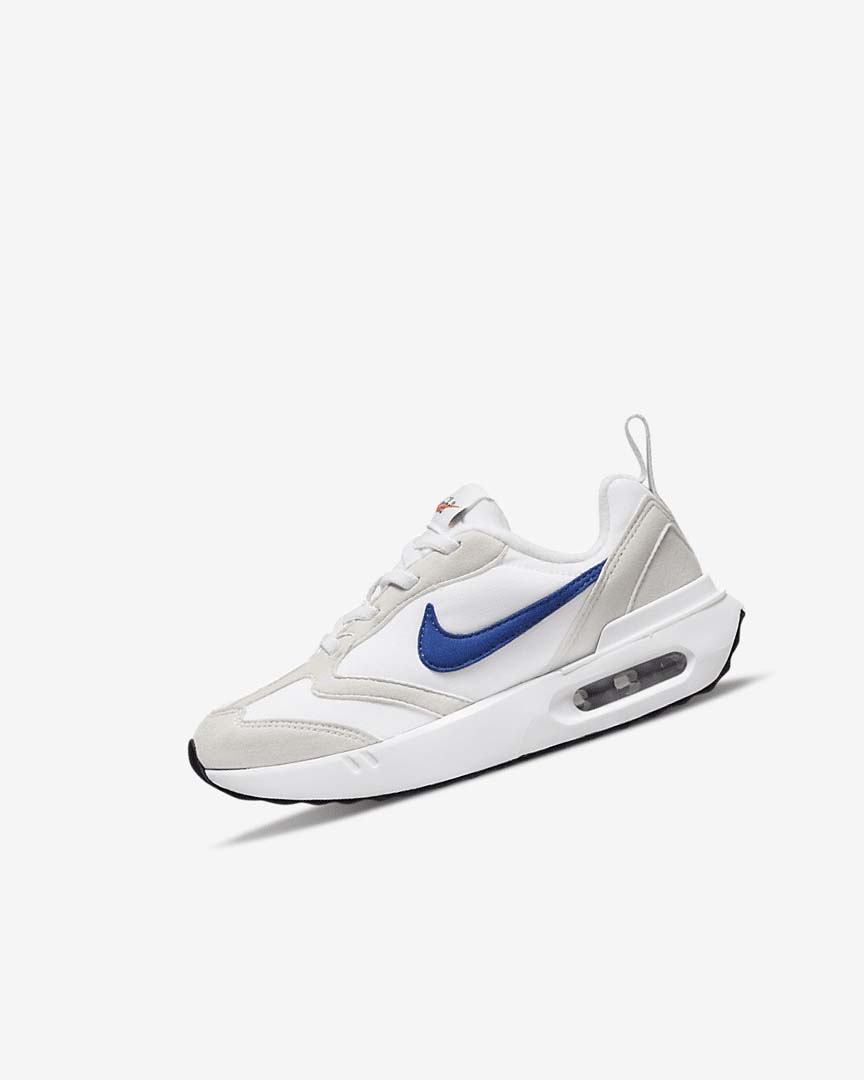 White / Light Beige / Black / Royal Nike Air Max Dawn Boys\' Sneakers | CA_3236