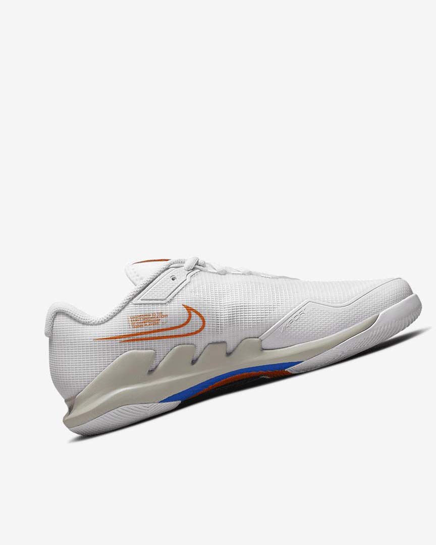 White / Light Beige / Blue Nike Court Air Zoom Vapor Pro Women's Tennis Shoes | CA_4988