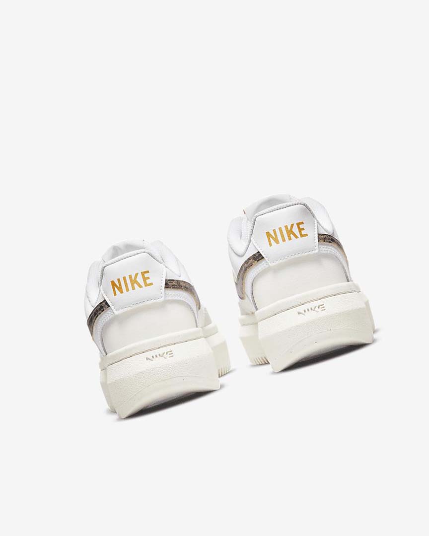 White / Light Beige / Brown Nike Court Vision Alta Women's Sneakers | CA_2413