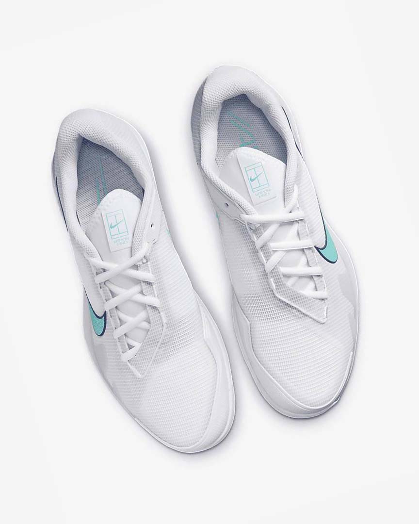 White / Light Beige / Deep Royal Blue / Turquoise Nike Court Air Zoom Vapor Pro Men's Tennis Shoes | CA_3120