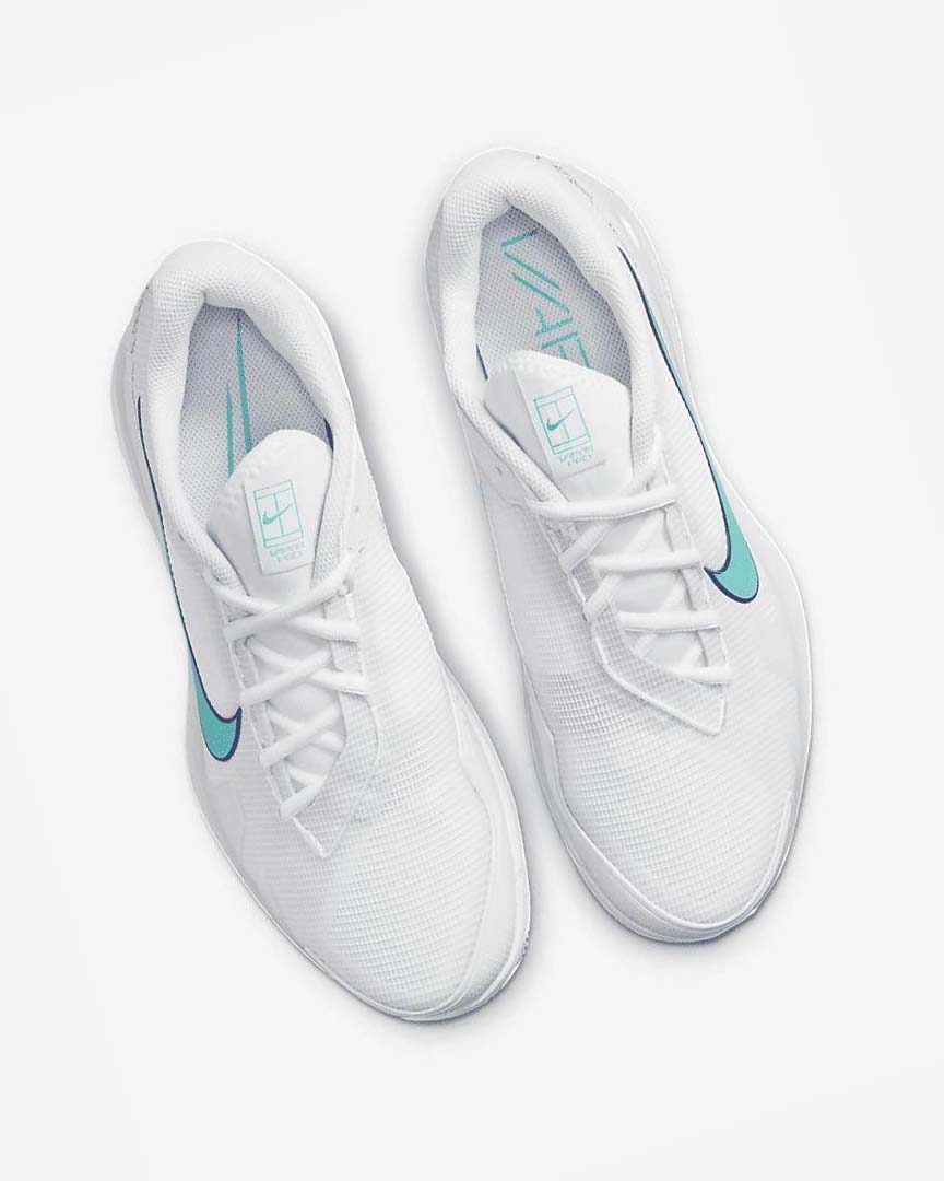 White / Light Beige / Deep Royal Blue / Turquoise Nike Court Air Zoom Vapor Pro Men's Tennis Shoes | CA_5082