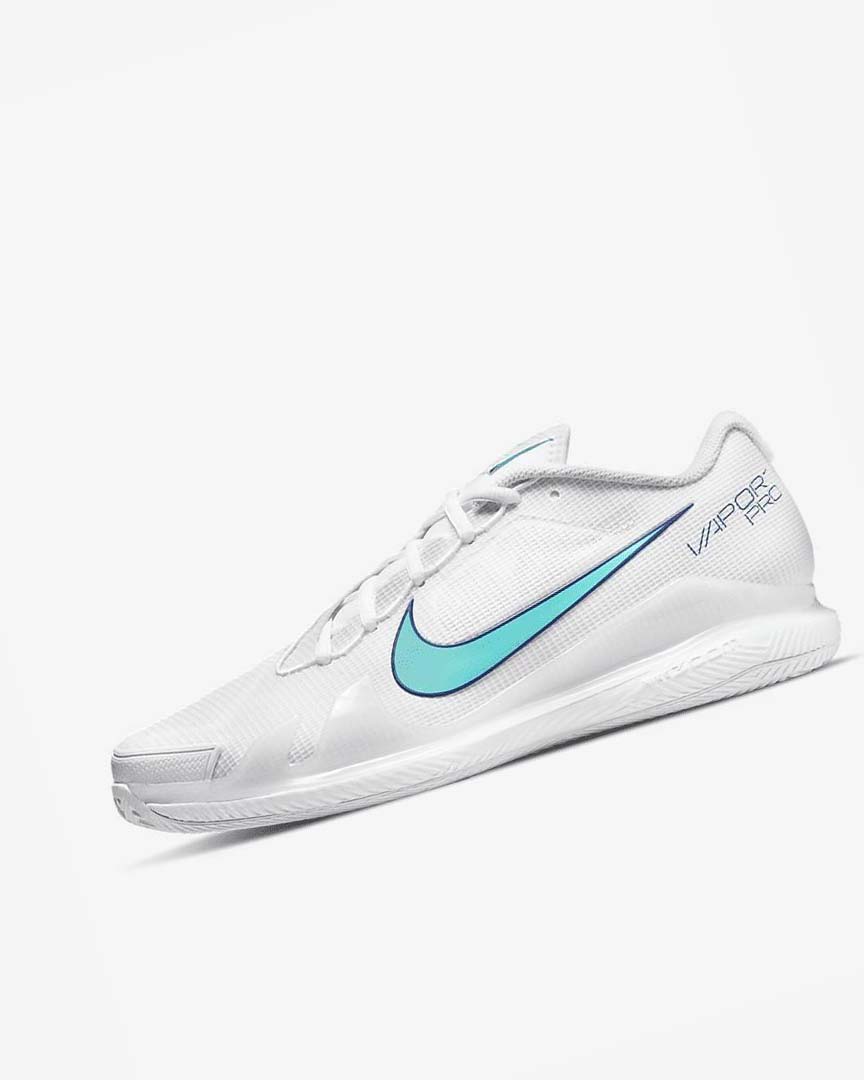 White / Light Beige / Deep Royal Blue / Turquoise Nike Court Air Zoom Vapor Pro Men\'s Tennis Shoes | CA_5082
