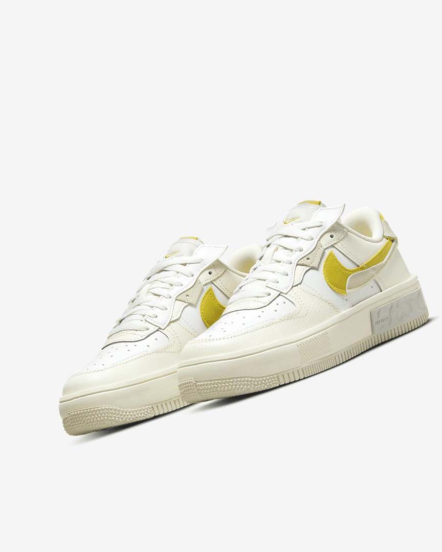 White / Light Beige Nike Air Force 1 Fontanka Women's Sneakers | CA_5508