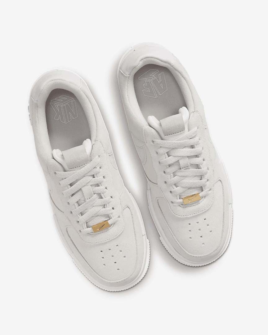 White / Light Beige / Pink Nike Air Force 1 Pixel Women's Sneakers | CA_2715