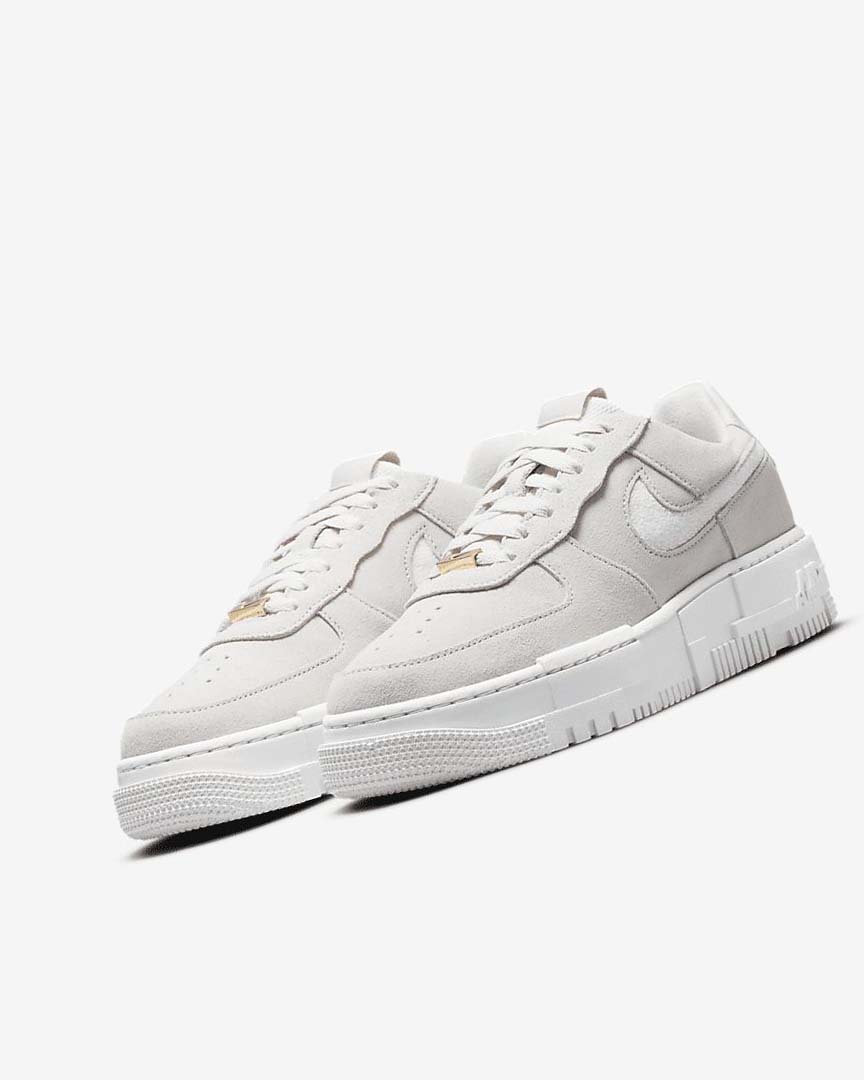 White / Light Beige / Pink Nike Air Force 1 Pixel Women's Sneakers | CA_2715