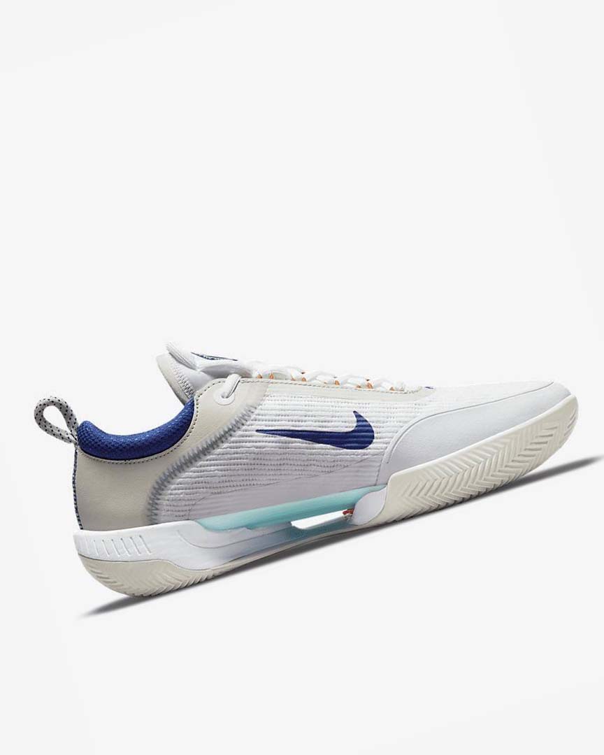 White / Light Beige / Turquoise / Deep Royal Blue Nike Court Zoom NXT Men's Tennis Shoes | CA_5257