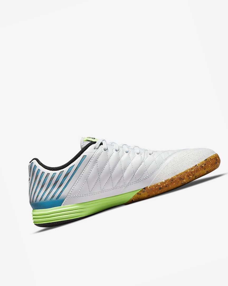 White / Light Blue / Black / Black Nike Lunar Gato II IC Men's Soccer Shoes | CA_5586