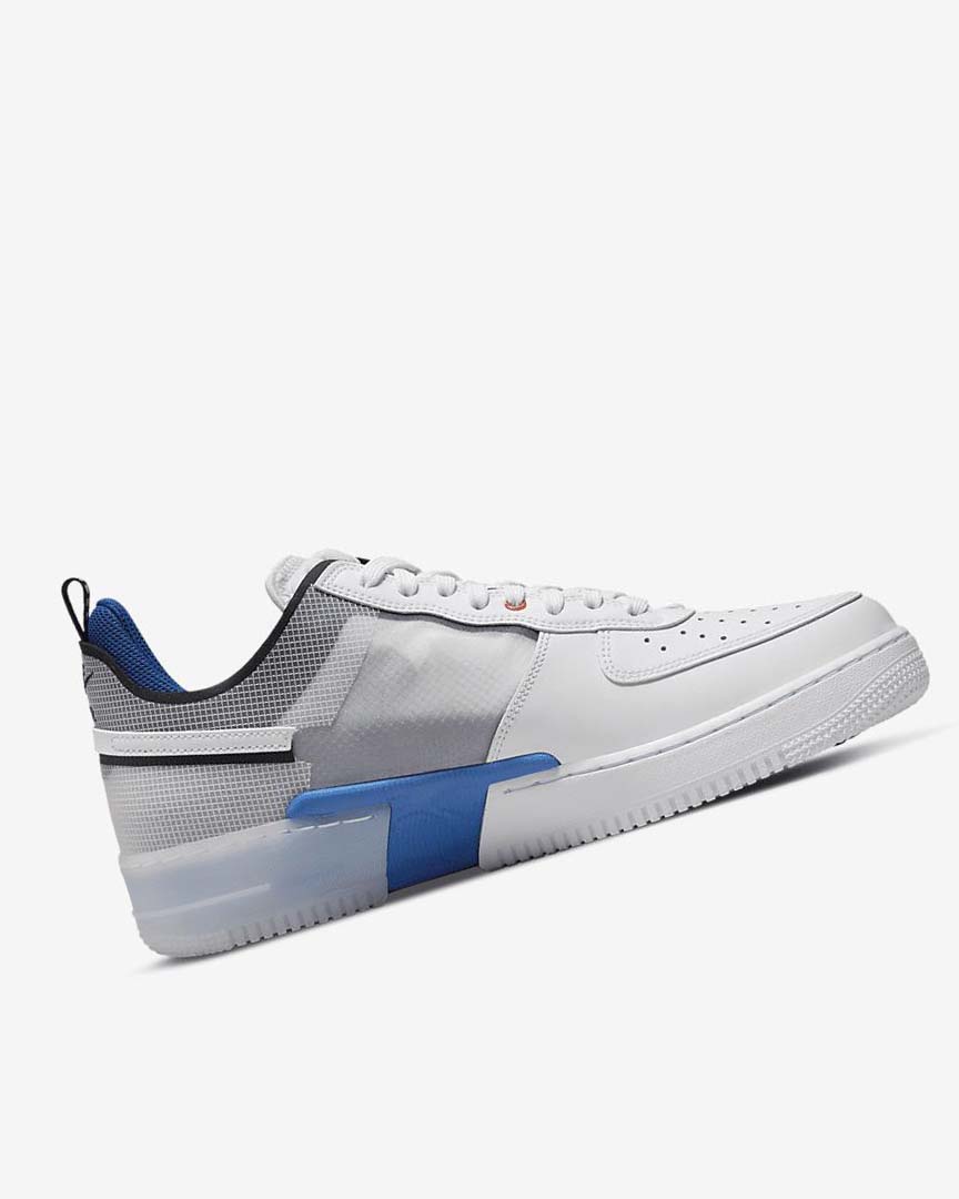 White / Light Blue / Deep Royal Blue / White Nike Air Force 1 React Men's Sneakers | CA_5330