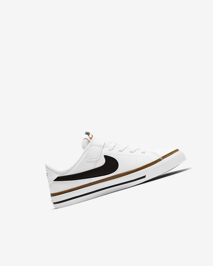 White / Light Brown / Black Nike Court Legacy Girls' Sneakers | CA_2737