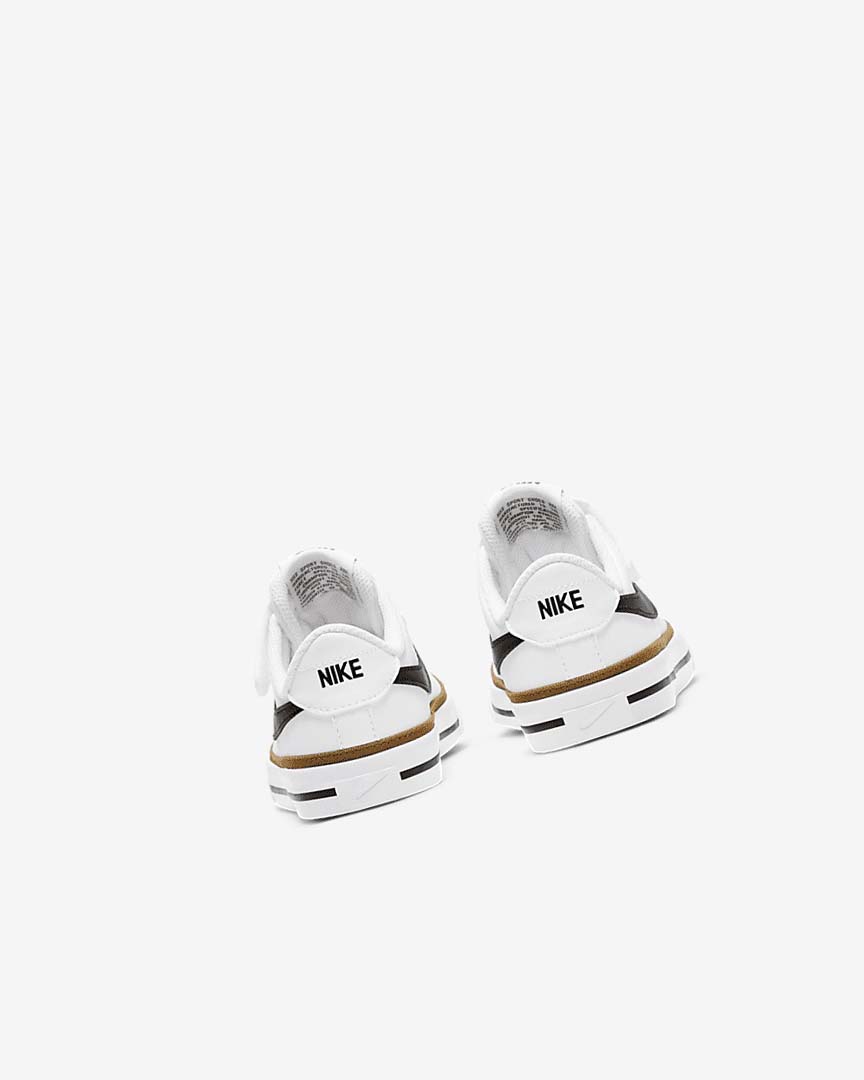 White / Light Brown / Black Nike Court Legacy Girls' Sneakers | CA_2737