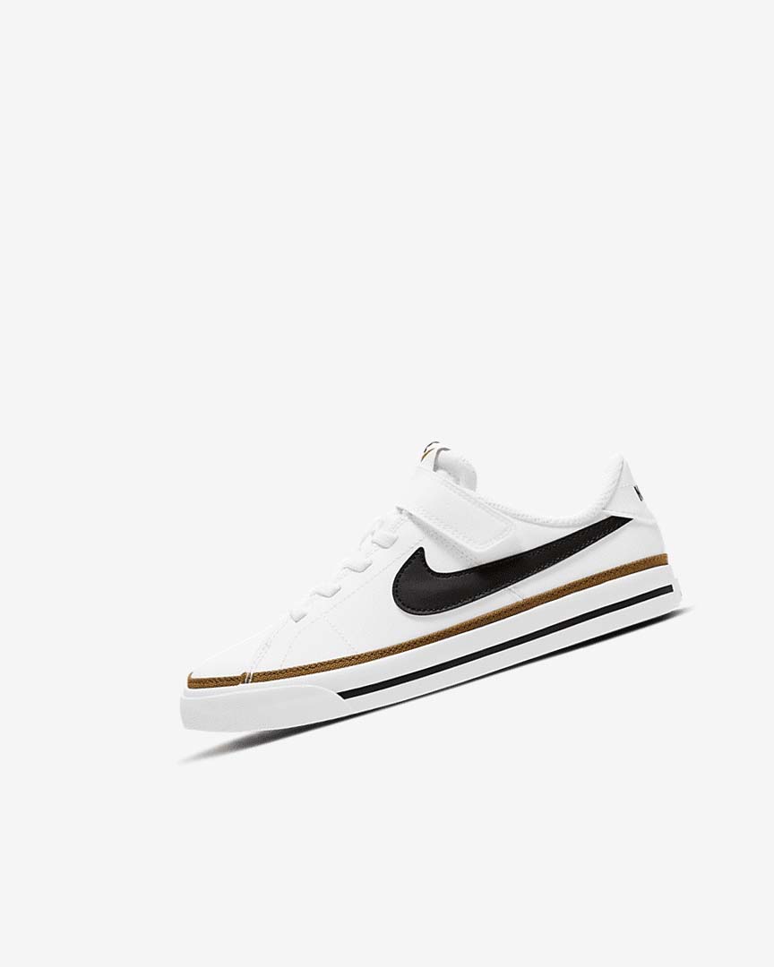 White / Light Brown / Black Nike Court Legacy Girls\' Sneakers | CA_2737