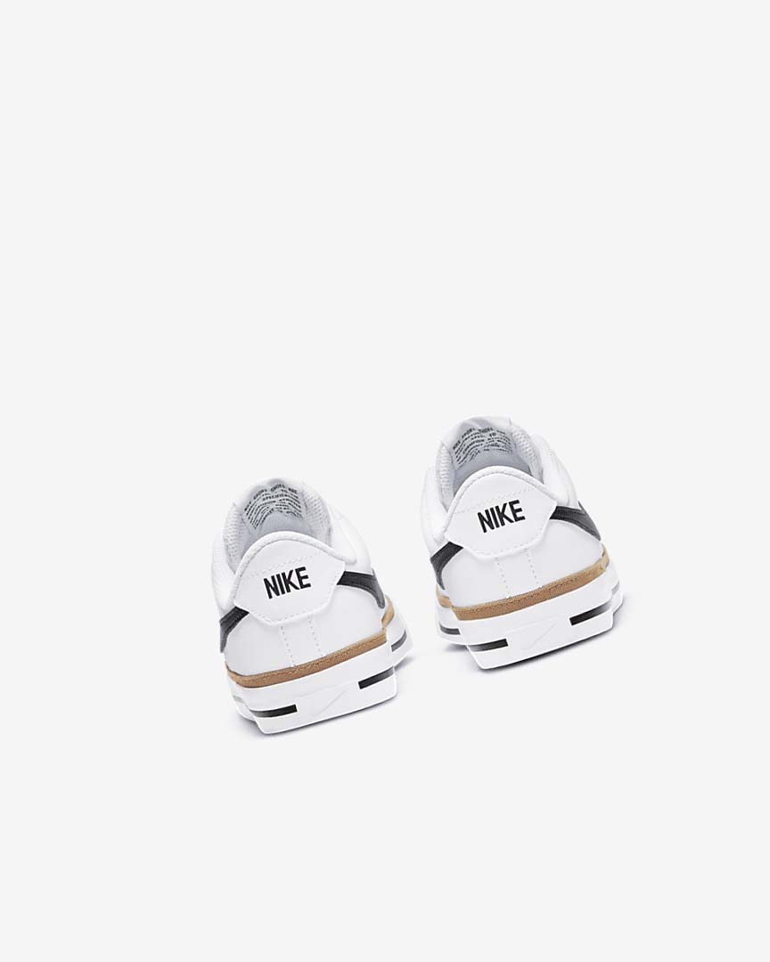 White / Light Brown / Black Nike Court Legacy Girls' Sneakers | CA_2860
