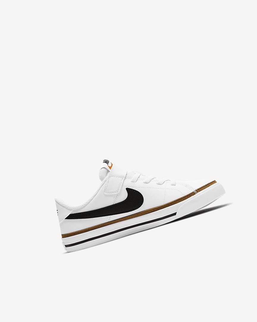 White / Light Brown / Black Nike Court Legacy Boys' Sneakers | CA_2969