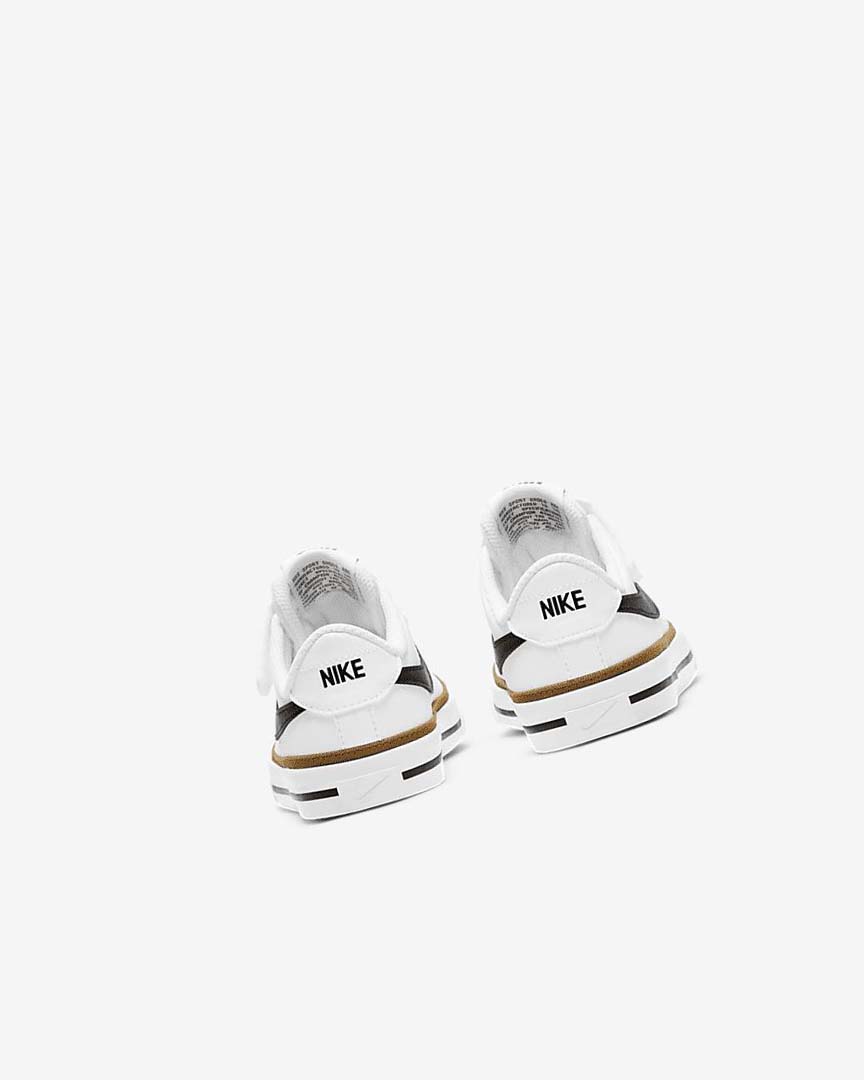 White / Light Brown / Black Nike Court Legacy Boys' Sneakers | CA_2969