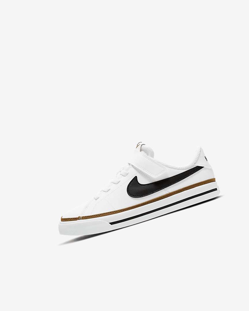 White / Light Brown / Black Nike Court Legacy Boys\' Sneakers | CA_2969