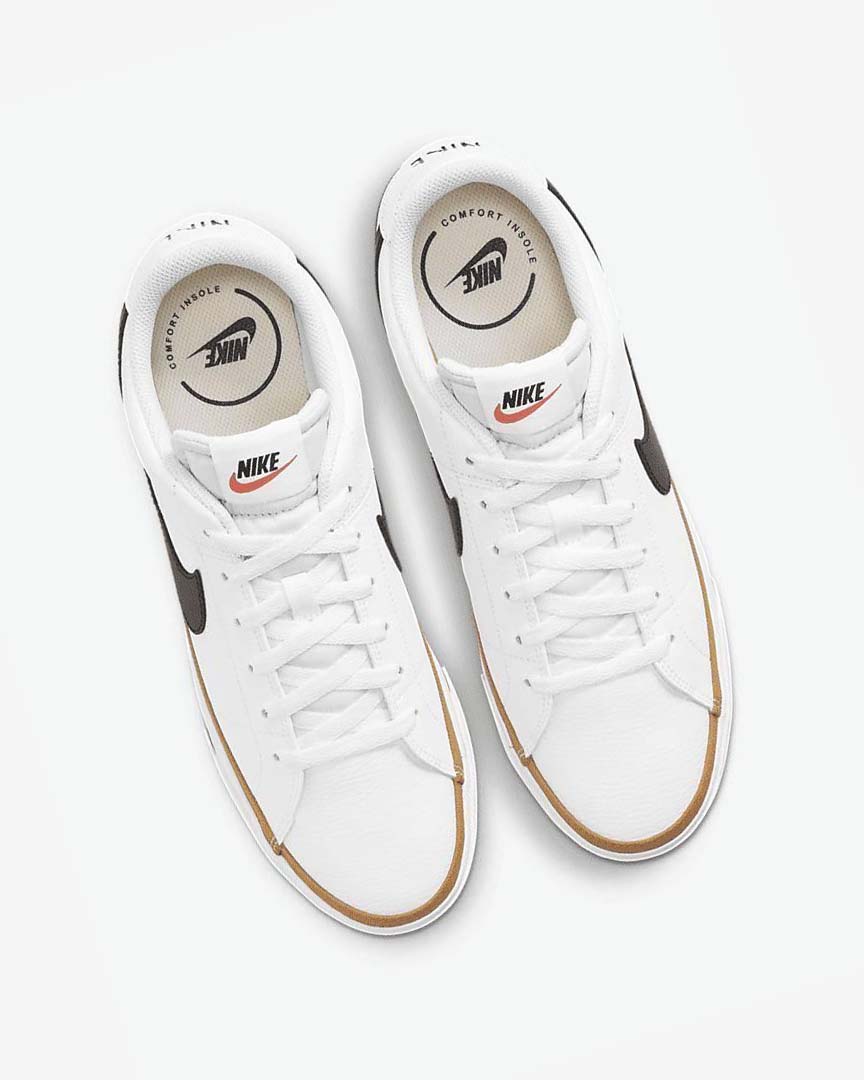 White / Light Brown / Black Nike Court Legacy Men's Sneakers | CA_3132