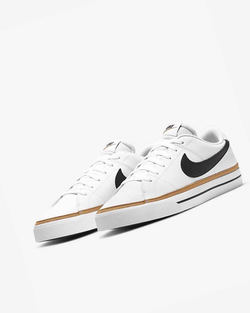 White / Light Brown / Black Nike Court Legacy Men's Sneakers | CA_3132