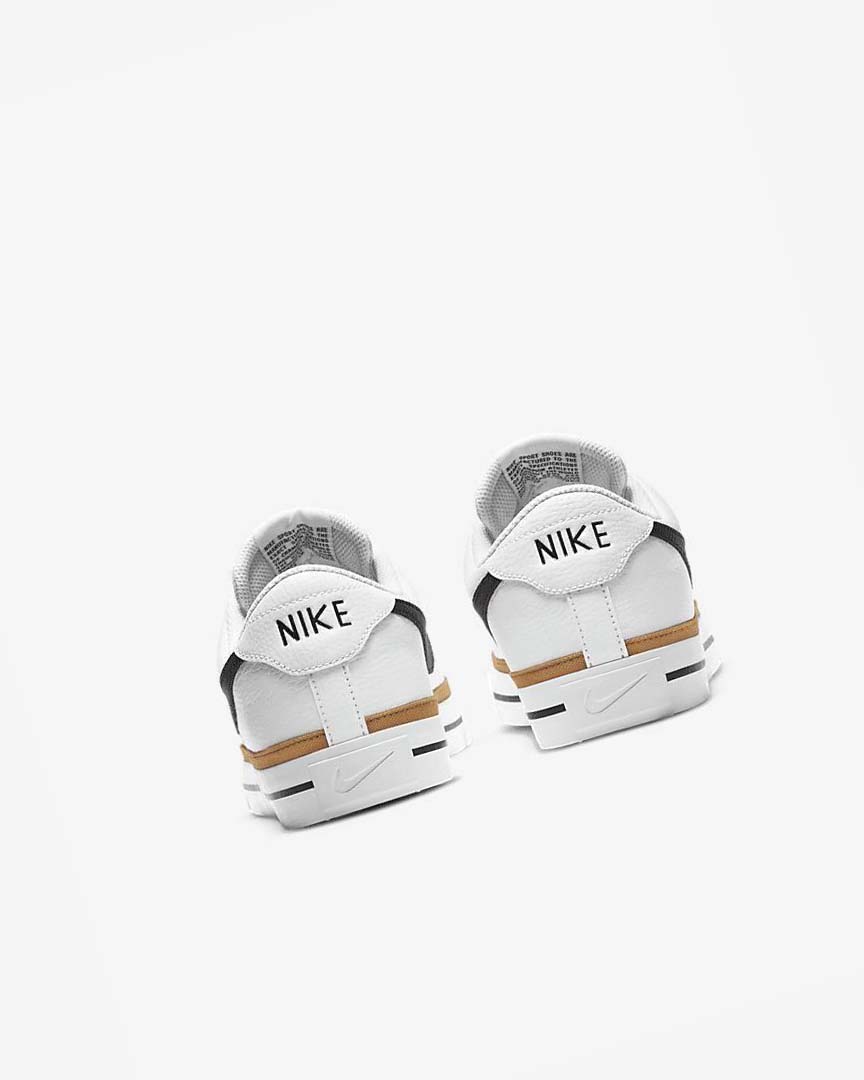 White / Light Brown / Black Nike Court Legacy Men's Sneakers | CA_3132