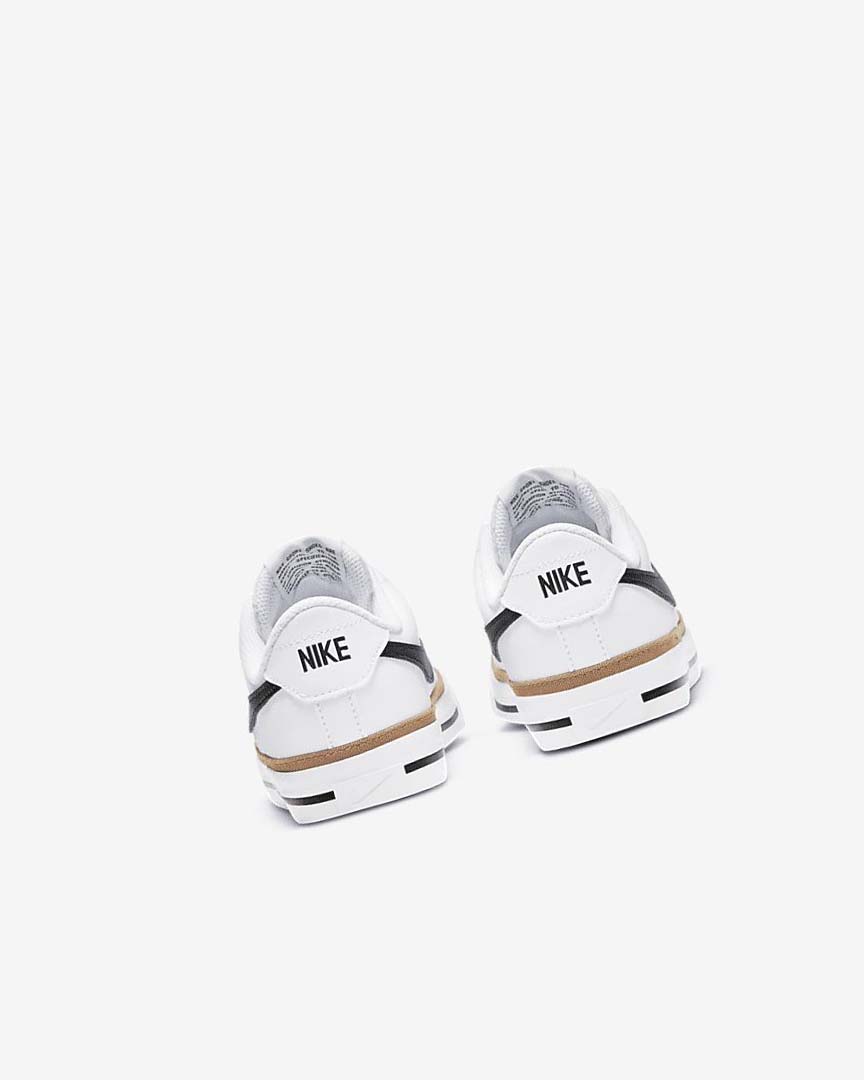 White / Light Brown / Black Nike Court Legacy Boys' Sneakers | CA_4726