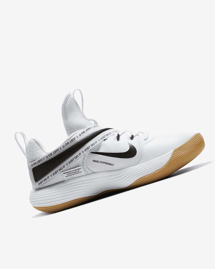 White / Light Brown / Black Nike React HyperSet Women's Volleyball Shoes | CA_3230
