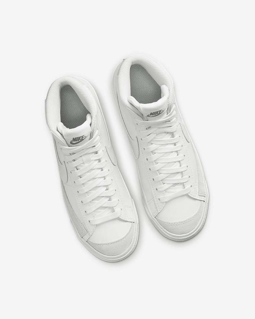 White / Light Brown / White Nike Blazer Mid '77 Girls' Sneakers | CA_3185