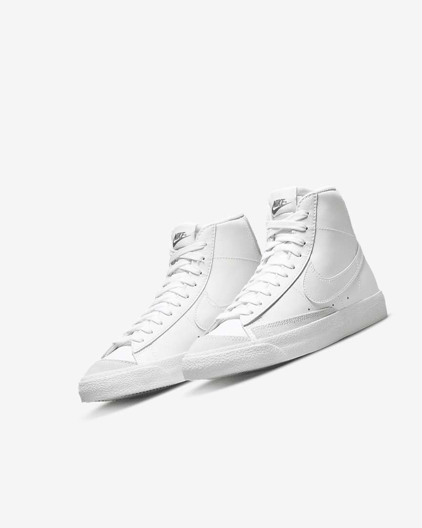 White / Light Brown / White Nike Blazer Mid '77 Girls' Sneakers | CA_3185
