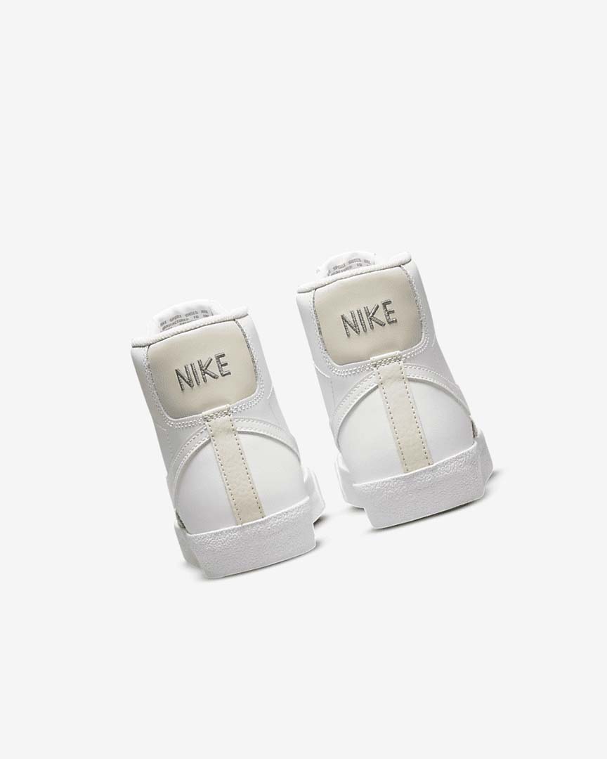 White / Light Brown / White Nike Blazer Mid '77 Girls' Sneakers | CA_3185