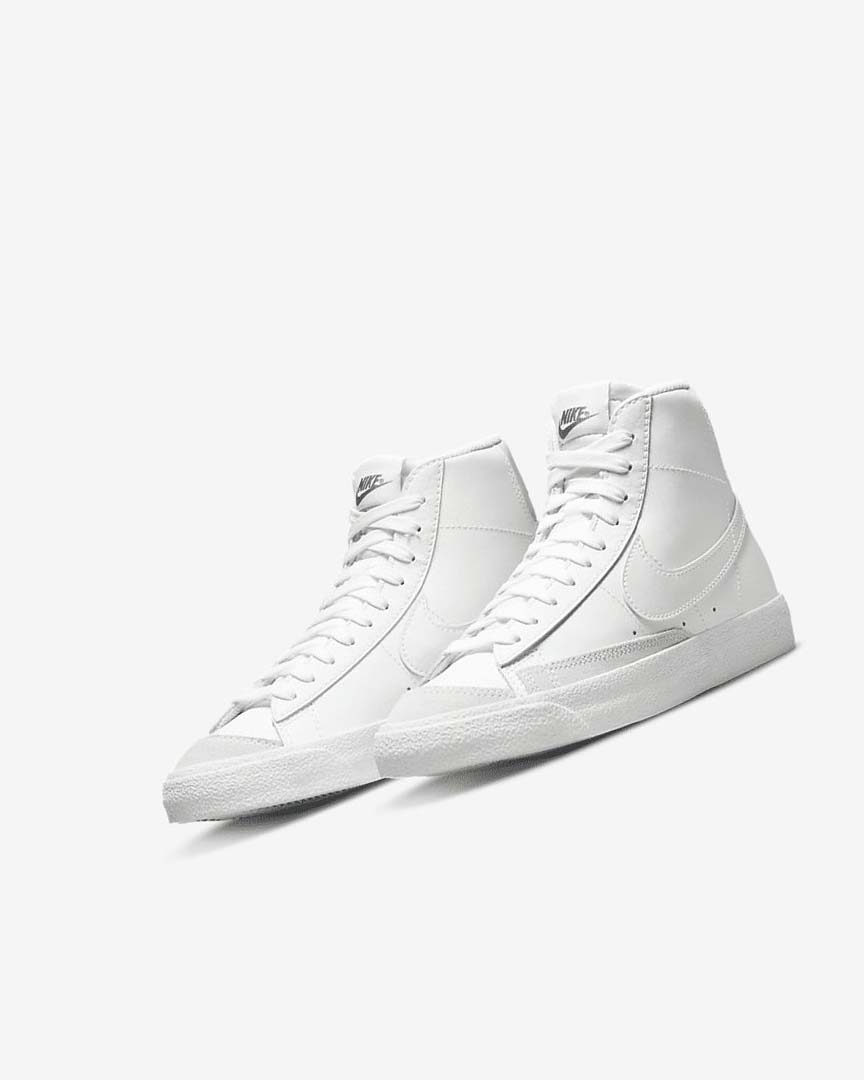 White / Light Brown / White Nike Blazer Mid '77 Boys' Sneakers | CA_5030