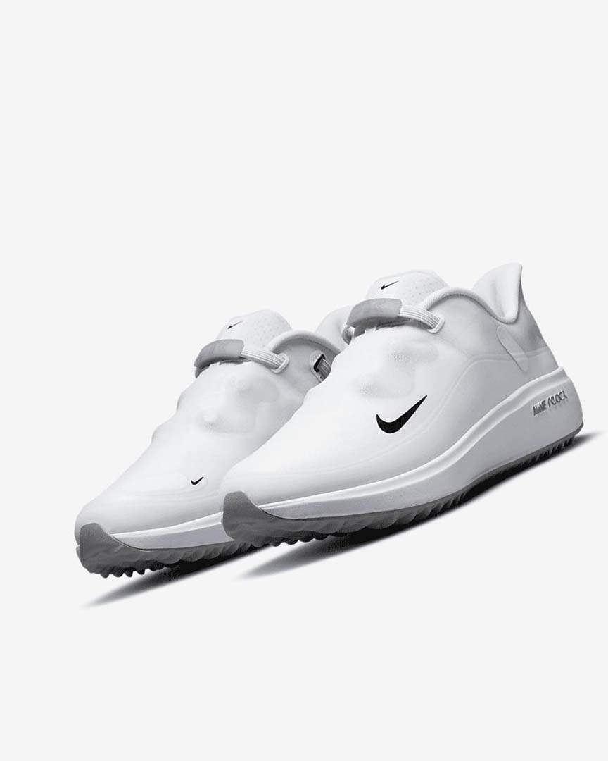 White / Light Grey / Black Nike React Ace Tour Women's Golf Shoes | CA_3156