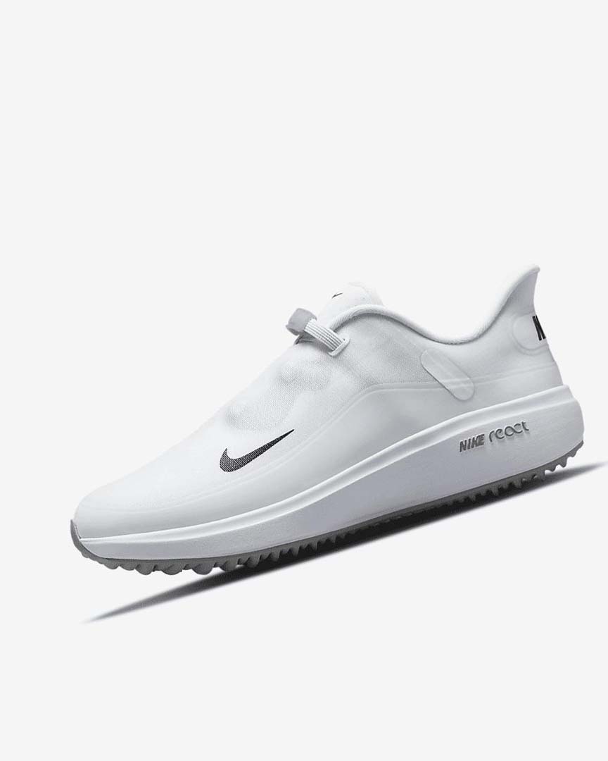 White / Light Grey / Black Nike React Ace Tour Women\'s Golf Shoes | CA_3156