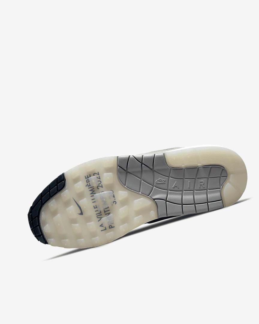 White / Light Grey / Navy / Light Beige Nike Air Max 1 Air Max Day Women's Casual Shoes | CA_5280