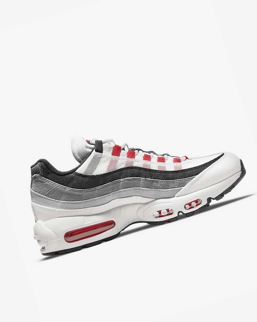 White / Light Grey / Red Nike Air Max 95 Men's Casual Shoes | CA_3071