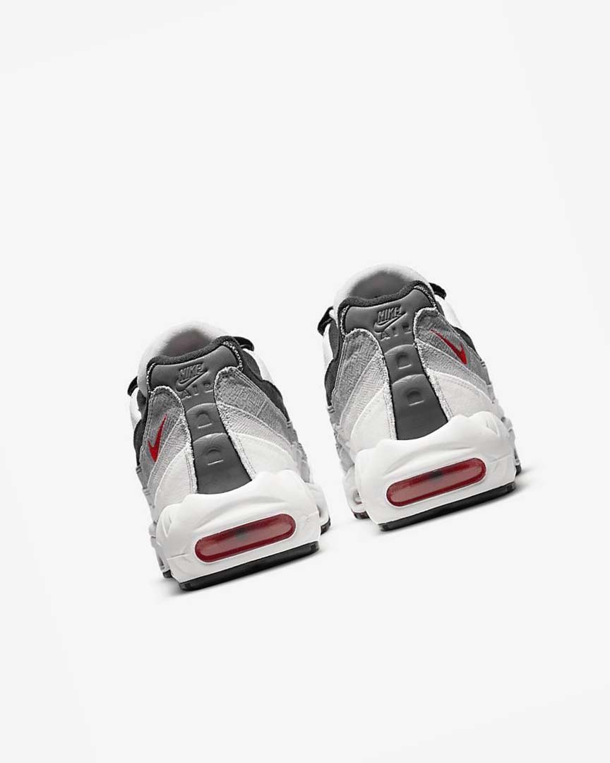 White / Light Grey / Red Nike Air Max 95 Men's Casual Shoes | CA_3071