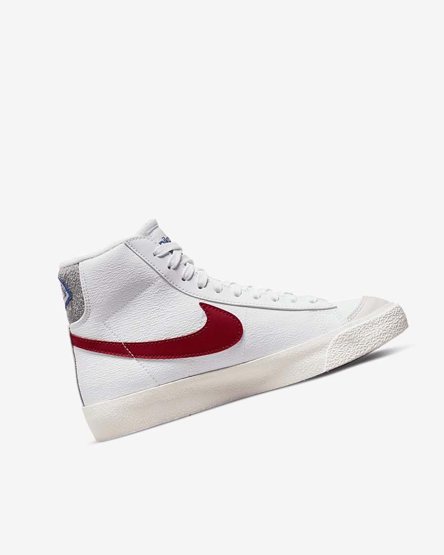 White / Light Grey / Red Nike Blazer Mid '77 Boys' Sneakers | CA_4687