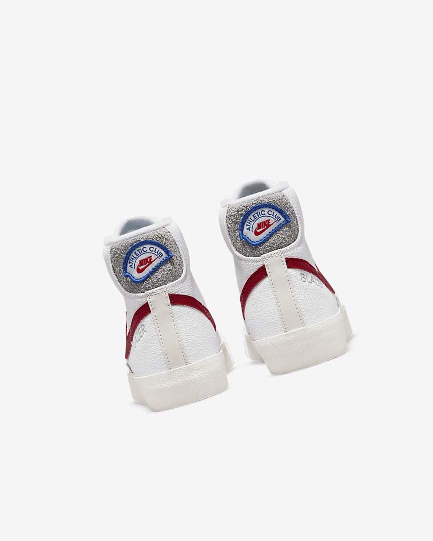 White / Light Grey / Red Nike Blazer Mid '77 Boys' Sneakers | CA_4687