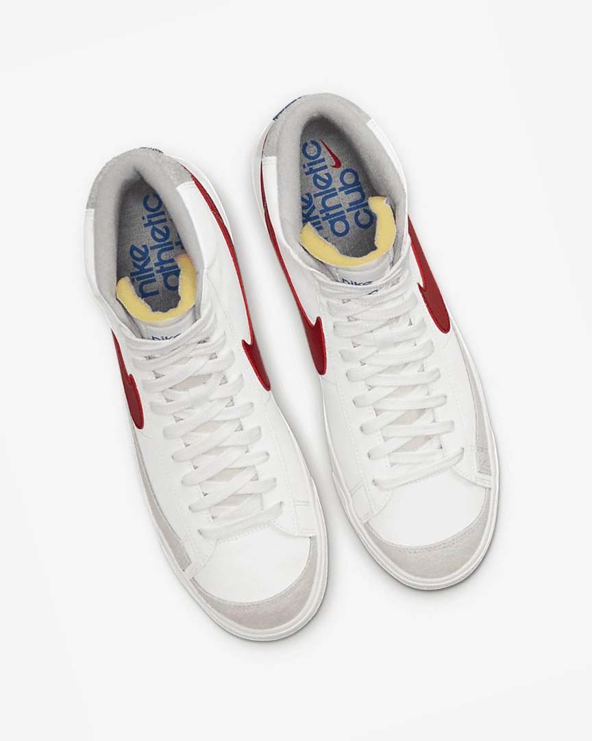White / Light Grey / Red Nike Blazer Mid '77 Men's Sneakers | CA_4970