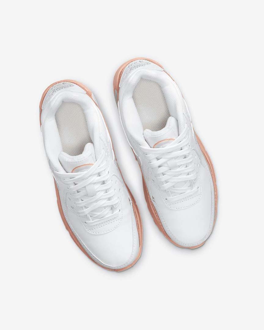 White / Light Nike Air Max 90 LTR SE Boys' Casual Shoes | CA_5009