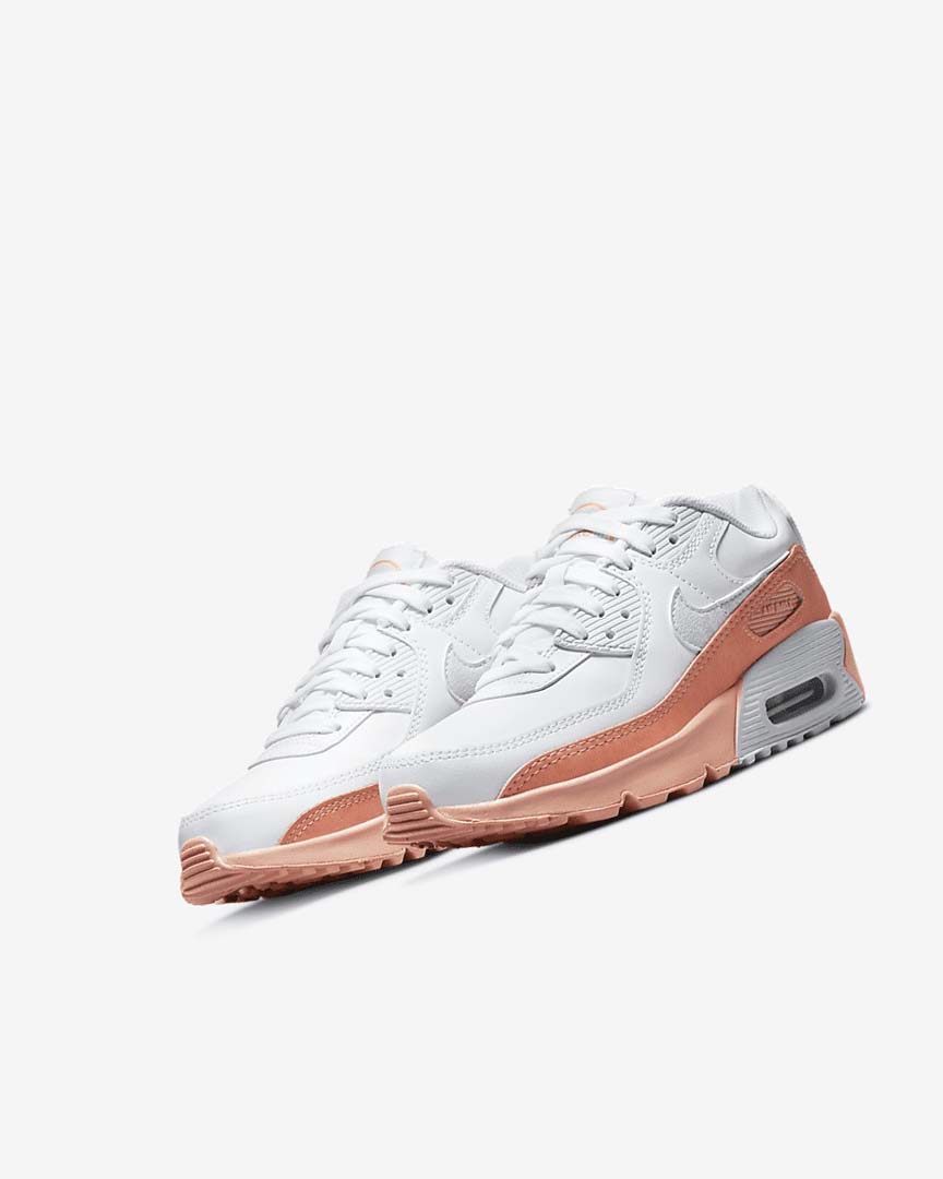 White / Light Nike Air Max 90 LTR SE Boys' Casual Shoes | CA_5009