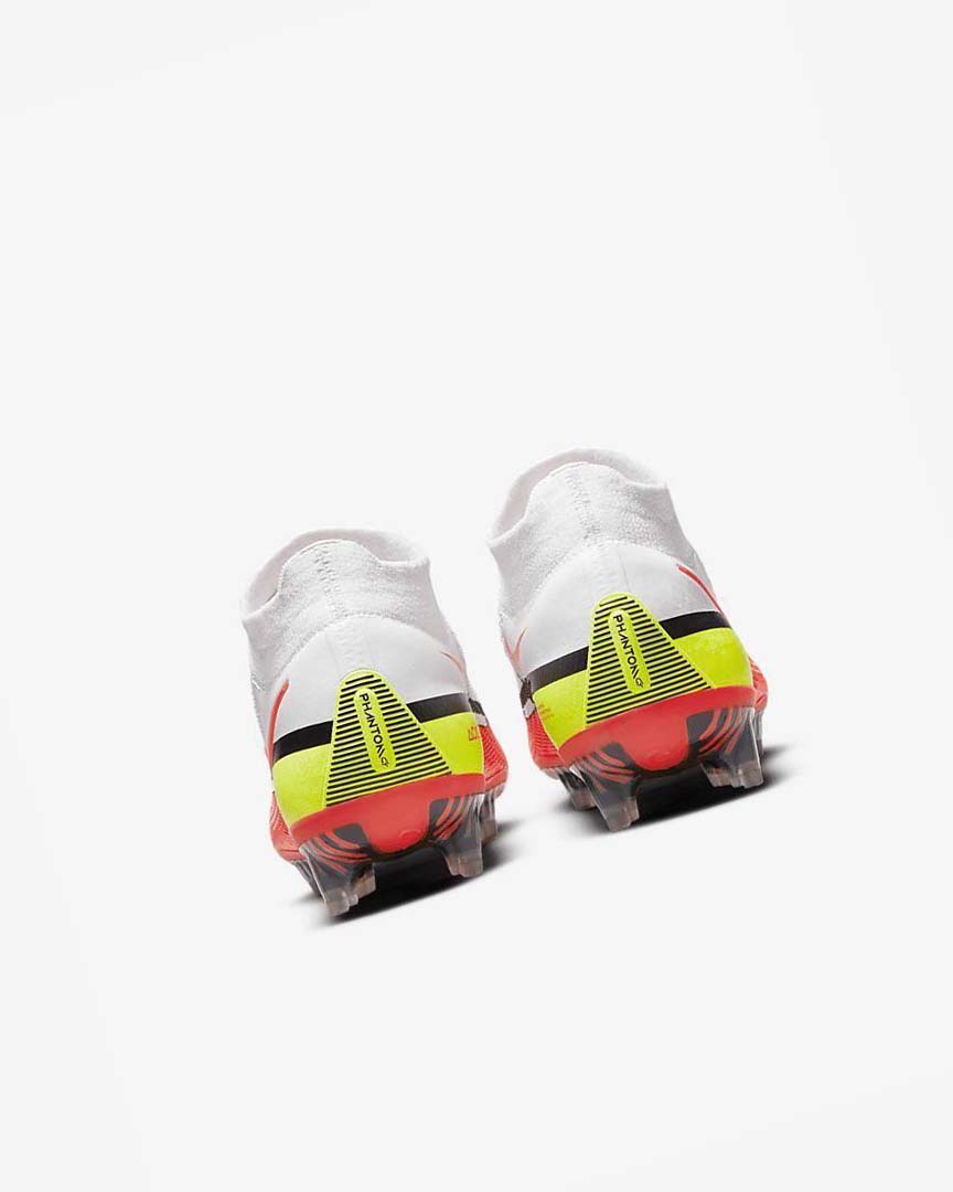 White / Light Red Nike Phantom GT2 Dynamic Fit Elite FG Men's Soccer Cleats | CA_1191