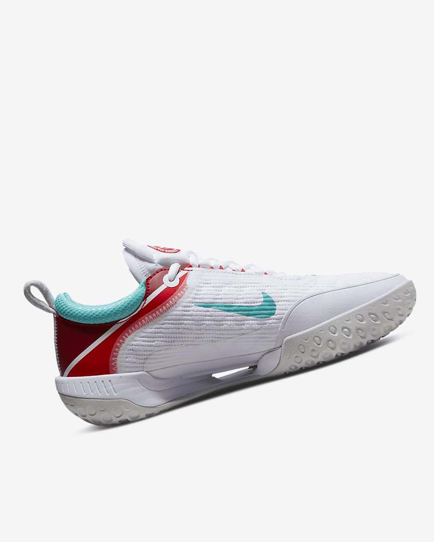 White / Light Silver / Red / Turquoise Nike Court Zoom NXT Women's Tennis Shoes | CA_2896