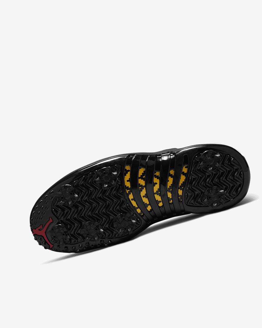 White / Metal Gold / Black Nike Air Jordan XII Low Men's Golf Shoes | CA_5133