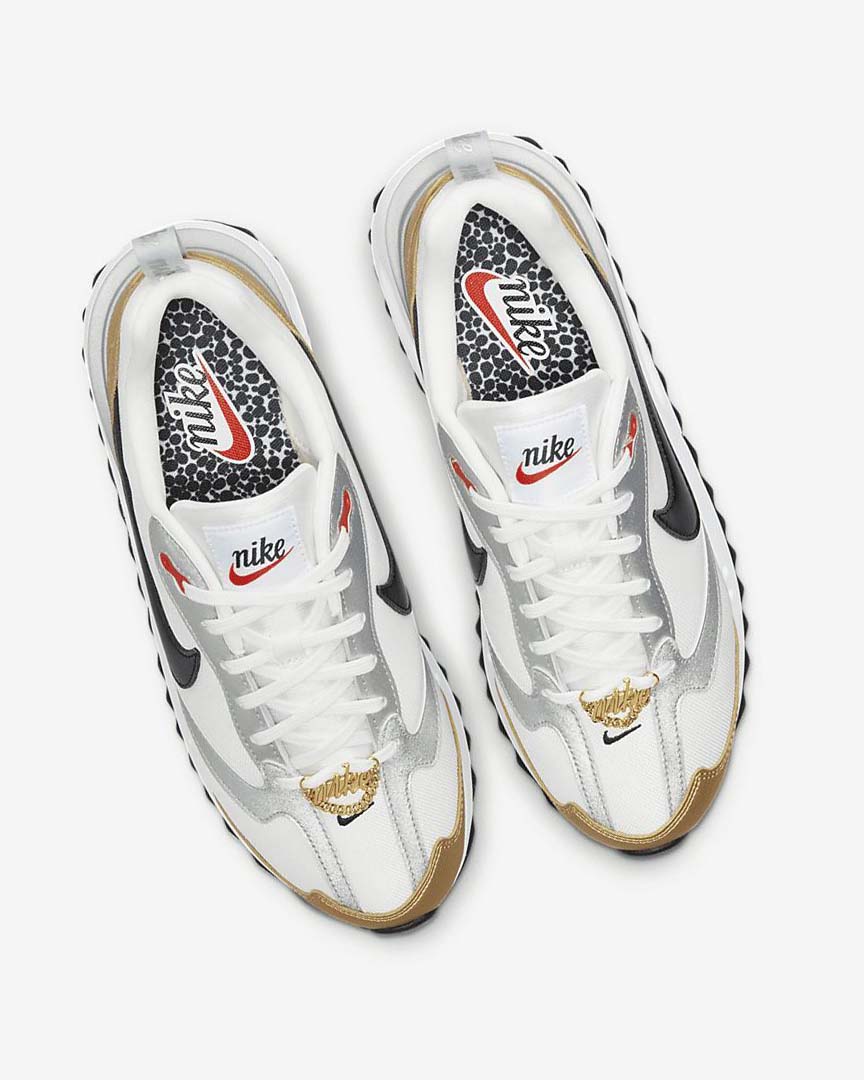 White / Metal Gold / Silver / Black Nike Air Max Dawn SE Women's Sneakers | CA_1146