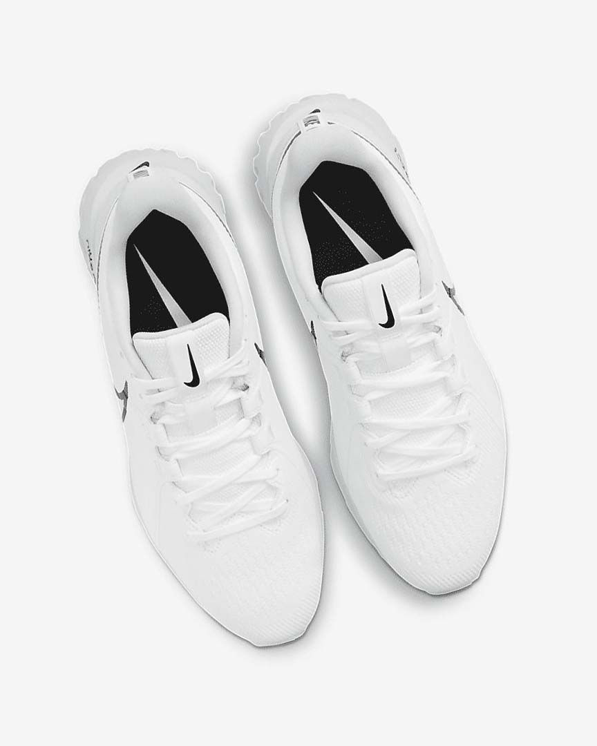 White / Metal Platinum / Black Nike React Infinity Pro Women's Golf Shoes | CA_4976