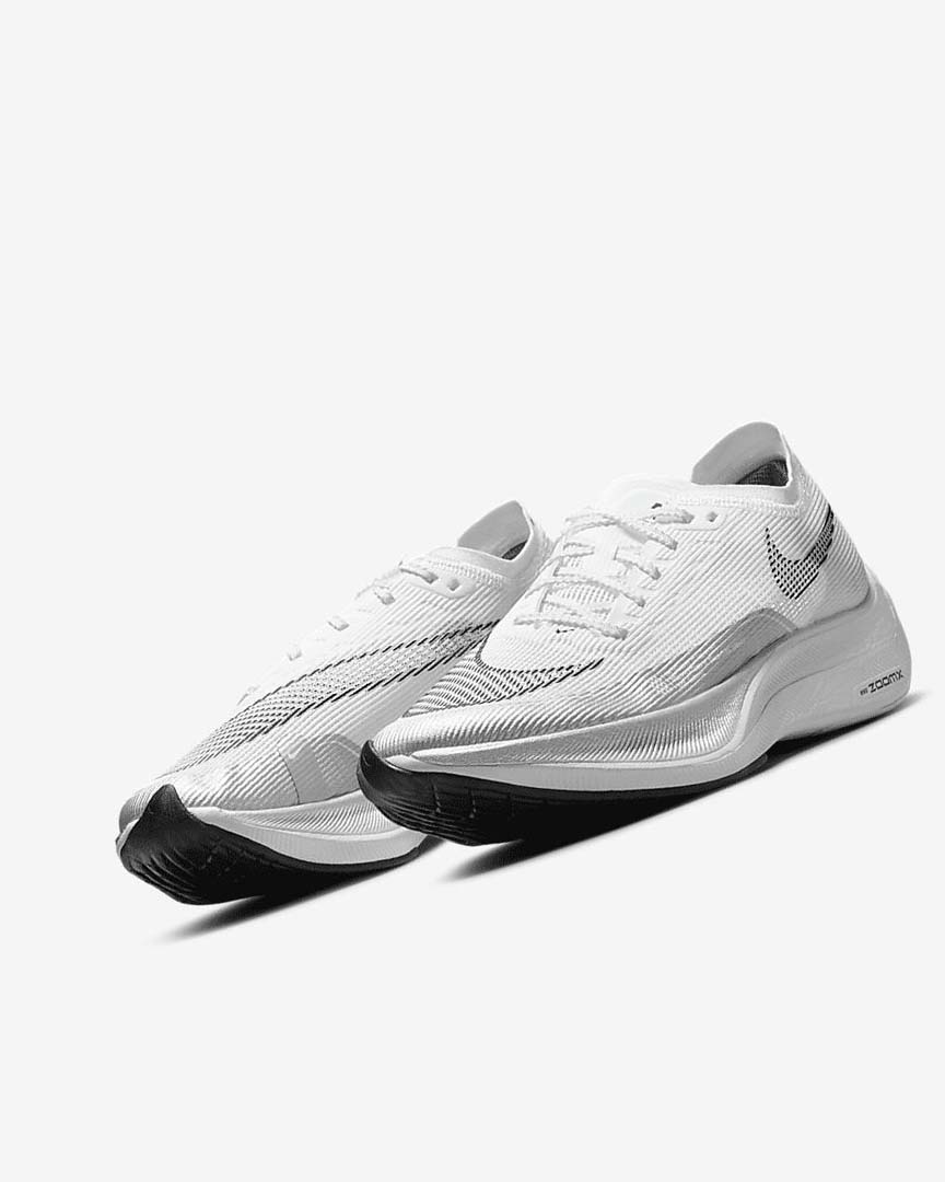 White / Metal Silver / Black Nike ZoomX Vaporfly Next% 2 Women's Running Shoes | CA_3097