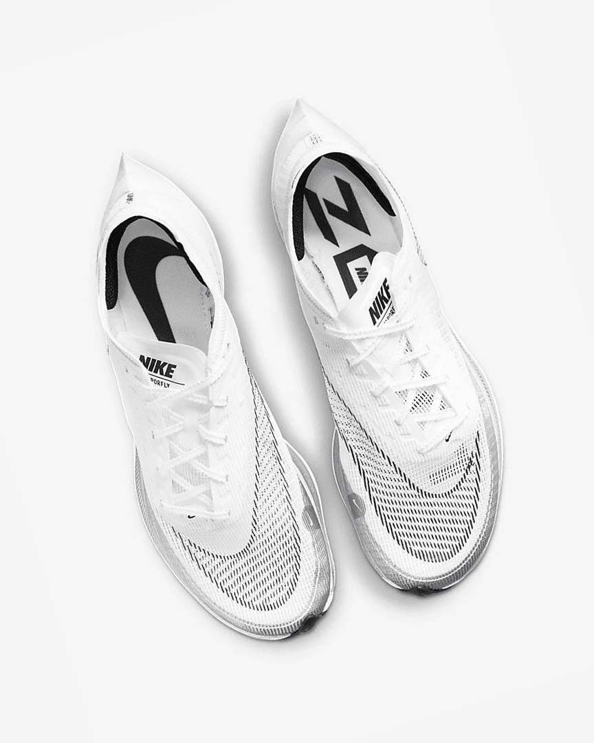 White / Metal Silver / Black Nike ZoomX Vaporfly Next% 2 Men's Running Shoes | CA_5287
