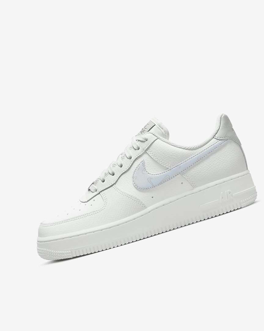 White / Metal Silver / Light Blue Nike Air Force 1 \'07 Women\'s Sneakers | CA_3066