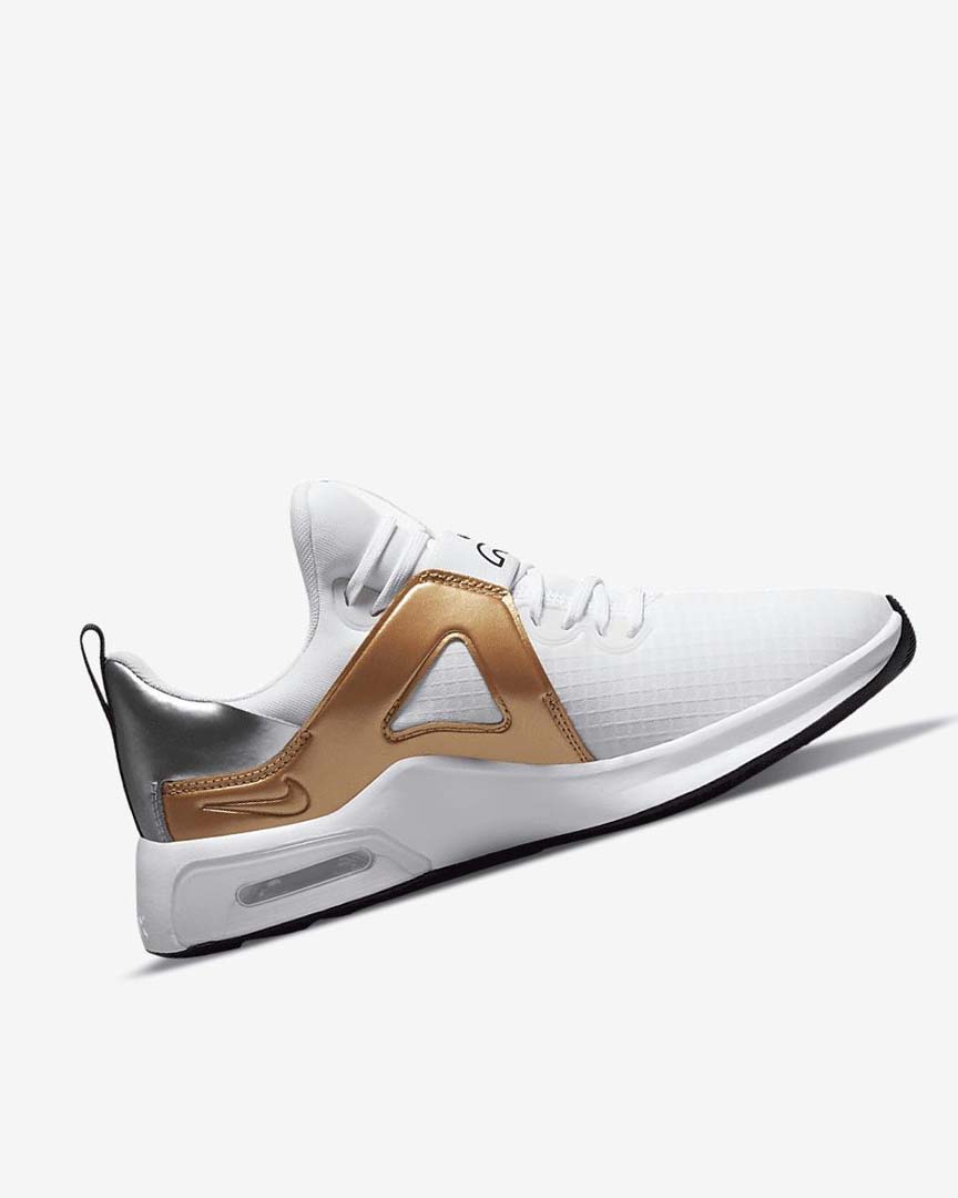 White / Metal Silver / Metal Gold / Black Nike Air Max Bella TR 5 Women's Training Shoes | CA_2786